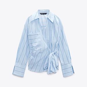 NWT Zara Striped Shirt with Tie Ref. 9878/220